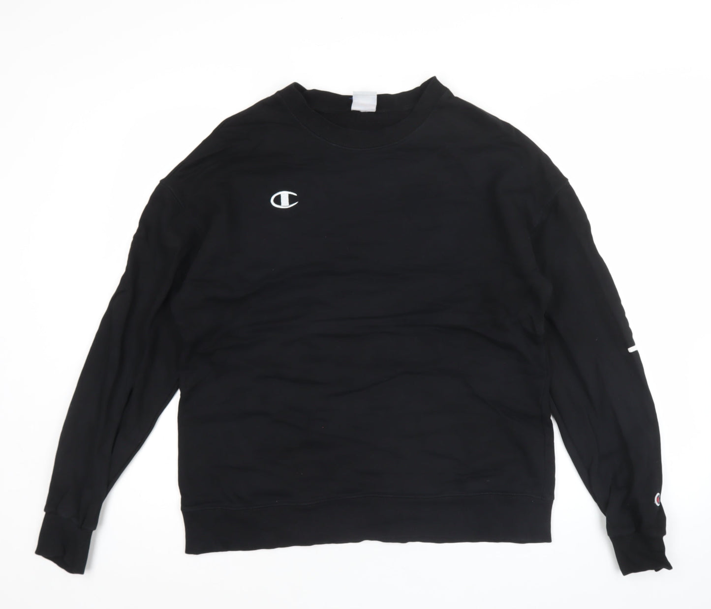 Champion Men's Black Pullover Sweatshirt Size L Crew Neck Fleece