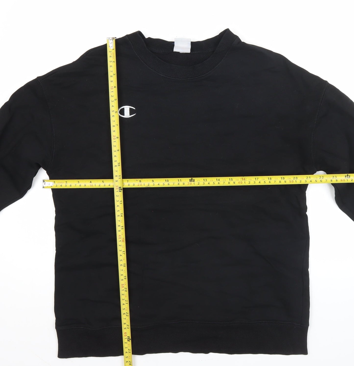 Champion Men's Black Pullover Sweatshirt Size L Crew Neck Fleece