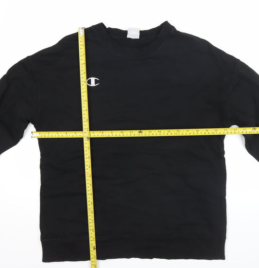 Champion Men's Black Pullover Sweatshirt Size L Crew Neck Fleece