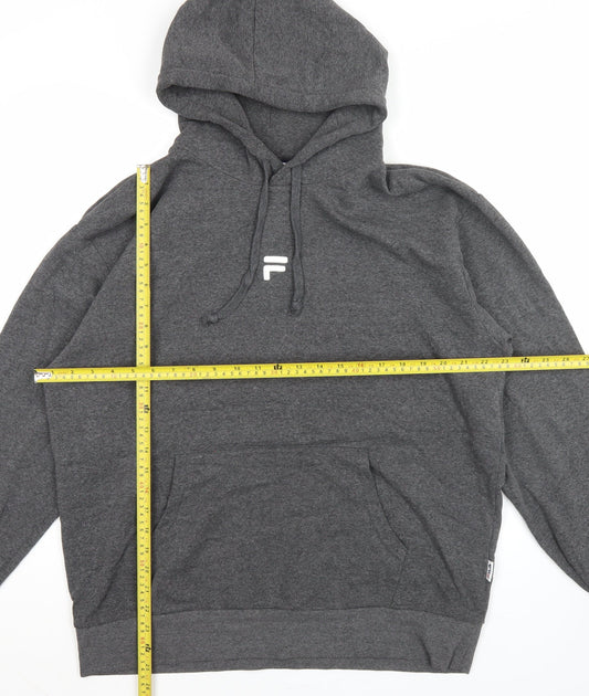 FILA Men's Grey Pullover Hoodie XL Fleece Regular Fit
