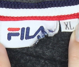 FILA Men's Grey Pullover Hoodie XL Fleece Regular Fit