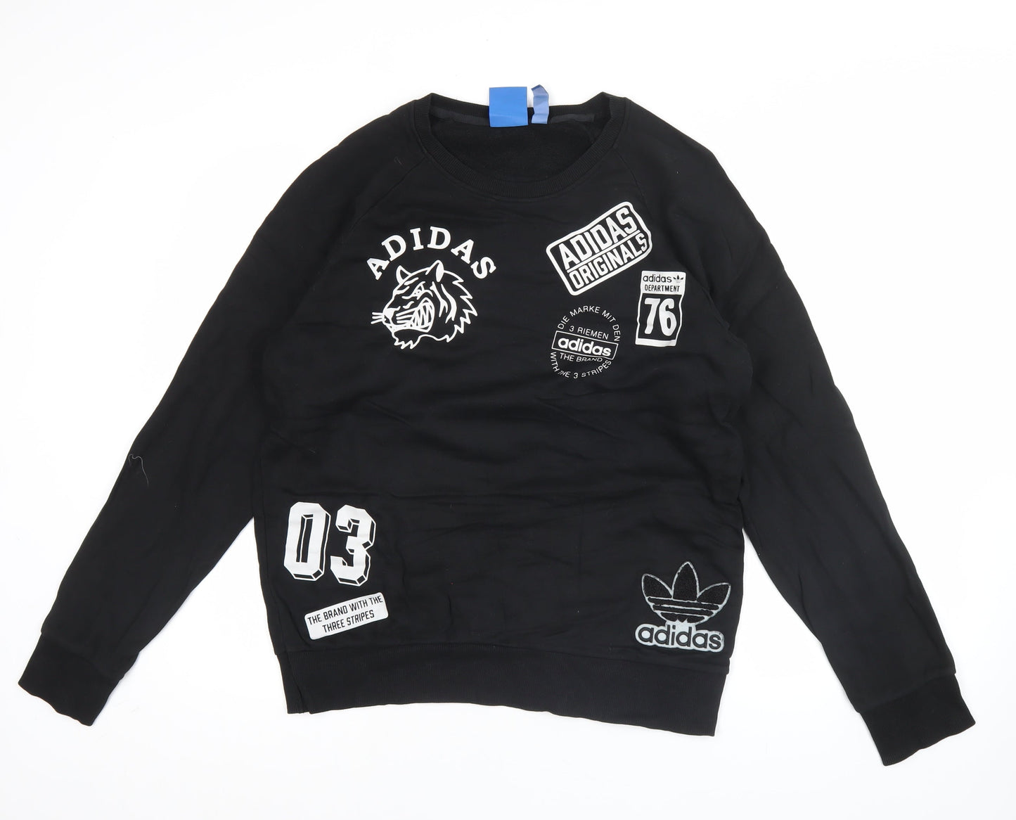 adidas Originals Men's Black L Pullover Graphic Logo Sweatshirt