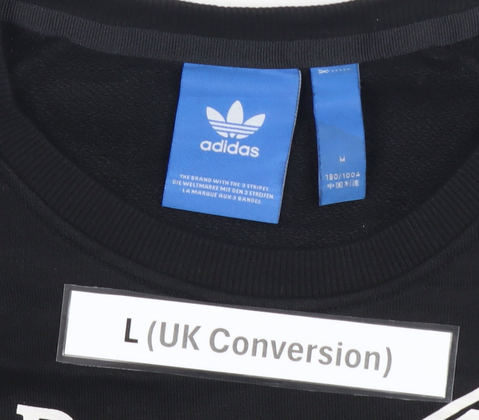 adidas Originals Men's Black L Pullover Graphic Logo Sweatshirt