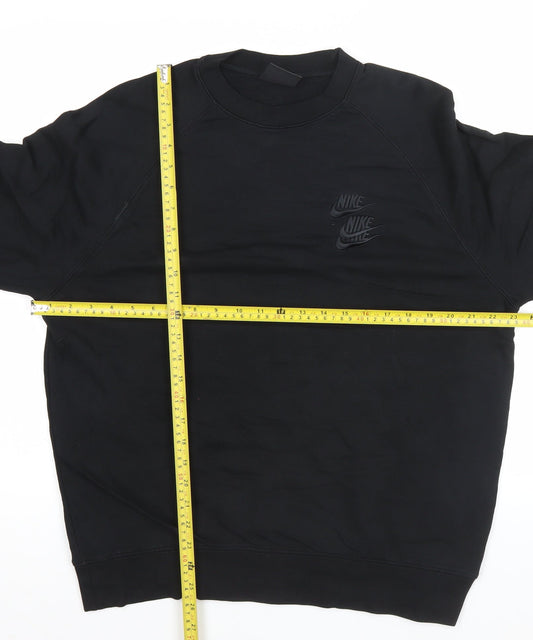 Nike Men's Black XL Pullover Sweatshirt Crew Neck Fleece Logo City Design