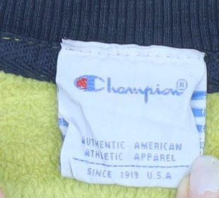 Champion Men's Black XL Pullover Sweatshirt Crew Neck Logo Sportswear