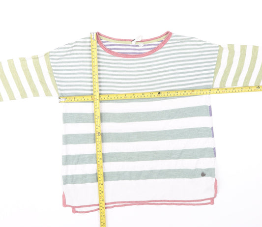 White Stuff Women's Multicoloured Striped Boat Neck Jumper Size 10