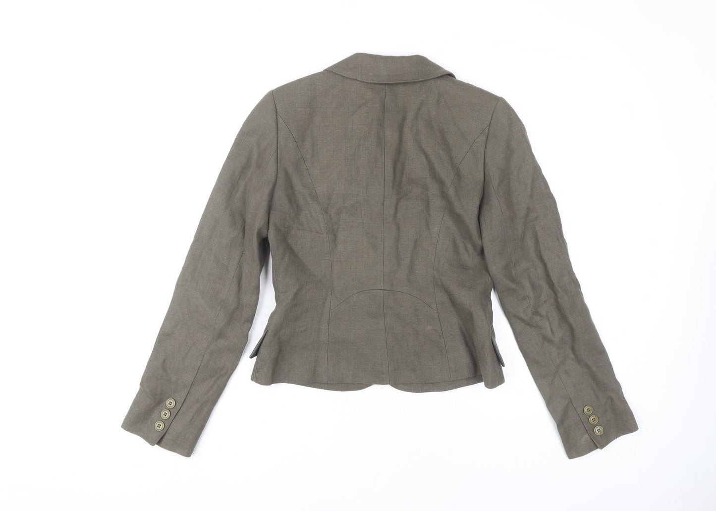 Hobbs Women’s Brown Linen Blazer Size 10 Classic Short Jacket