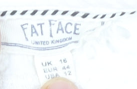 Fat Face Women’s White Size 16 Puff Sleeve Embroidered Blouse