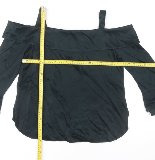 Mint Velvet Women’s Black Off Shoulder Blouse Size 16