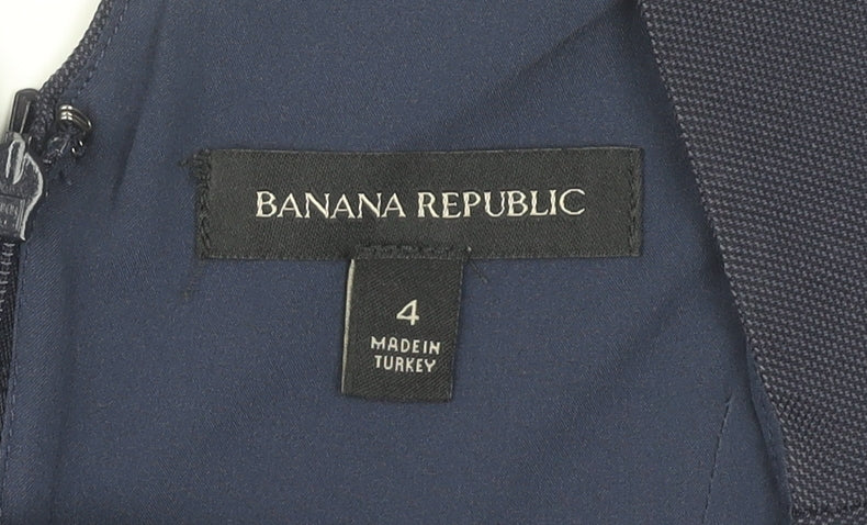 Banana Republic Women’s Blue Sheath Dress Size 8 Knee Length Sleeveless Workwear