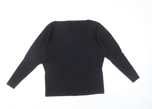 Paul Costelloe Women’s Black Knit Boat Neck Dolman Sleeve Blouse S