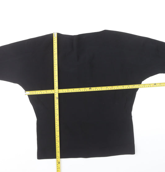 Paul Costelloe Women’s Black Knit Boat Neck Dolman Sleeve Blouse S