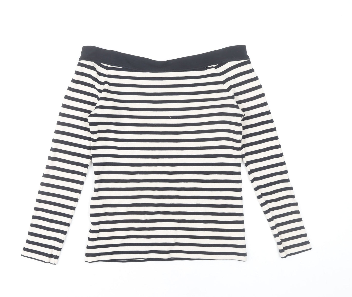L.K. Bennett Women’s Blue Striped Off Shoulder Long Sleeve Top XS