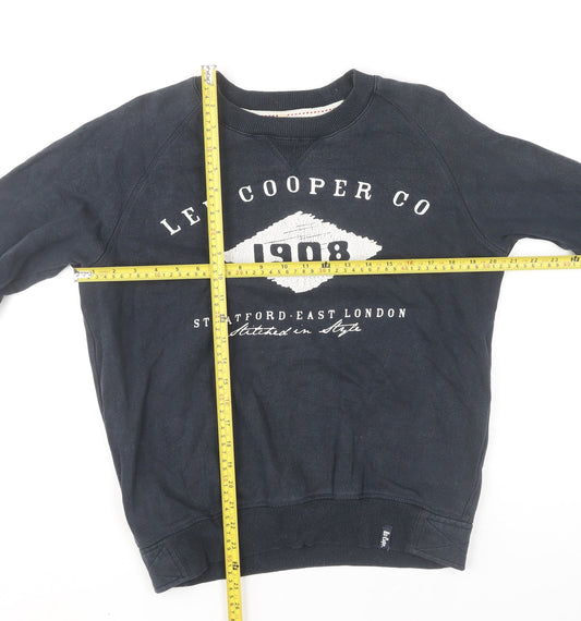 Lee Cooper Men’s Blue Small Pullover Sweatshirt Crew Neck Fleece Logo