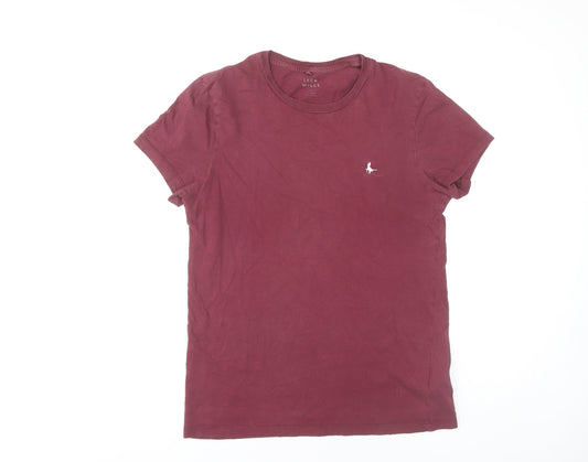 Jack Wills Men's Red Cotton Crew Neck Short Sleeve T-Shirt S