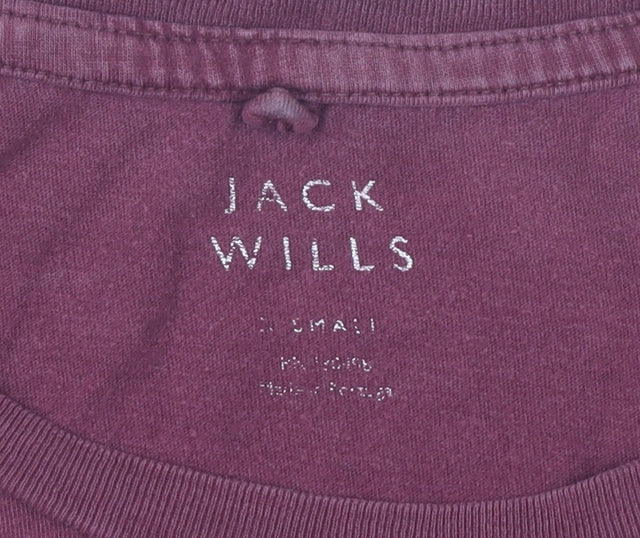 Jack Wills Men's Red Cotton Crew Neck Short Sleeve T-Shirt S