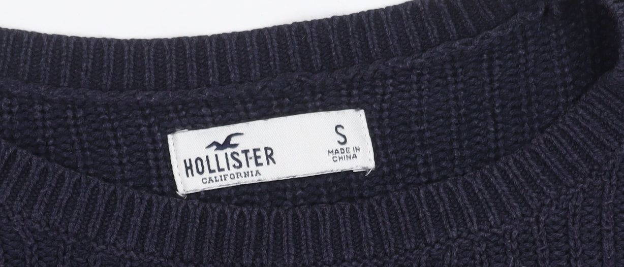 Hollister Women's Blue Striped Crew Neck Pullover Jumper Size S