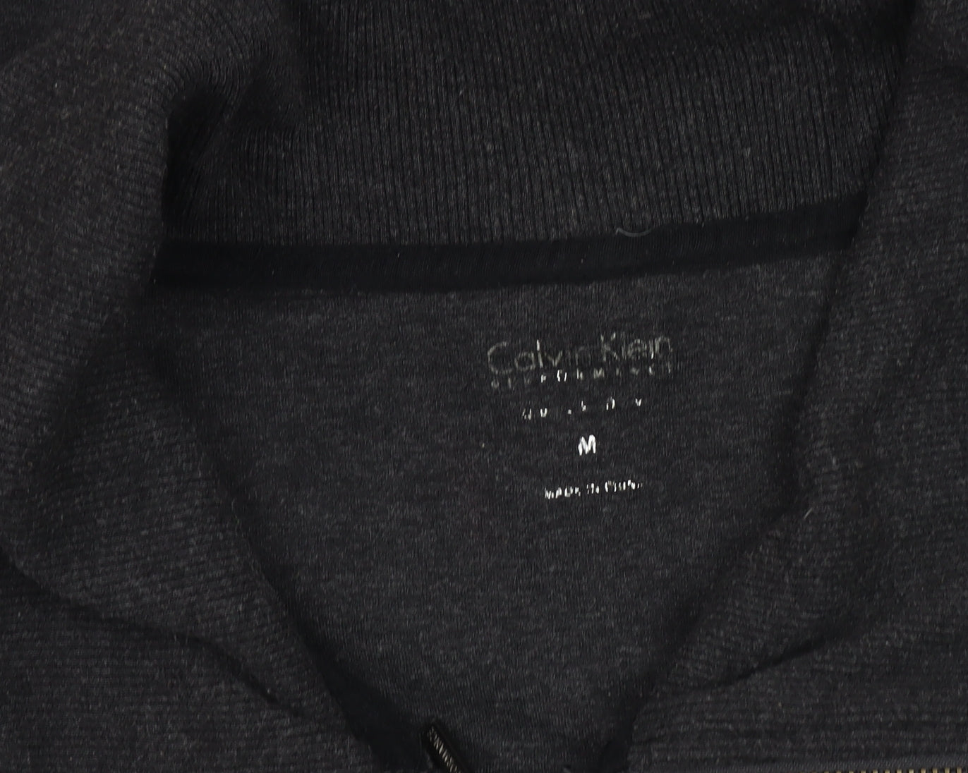 Calvin Klein Women's Black Mid-Length Jacket M Full Zip Collared
