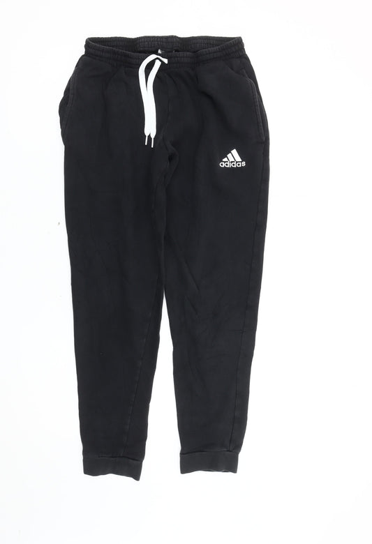 Adidas Men's Black M Joggers Fleece Tapered Sports Trousers