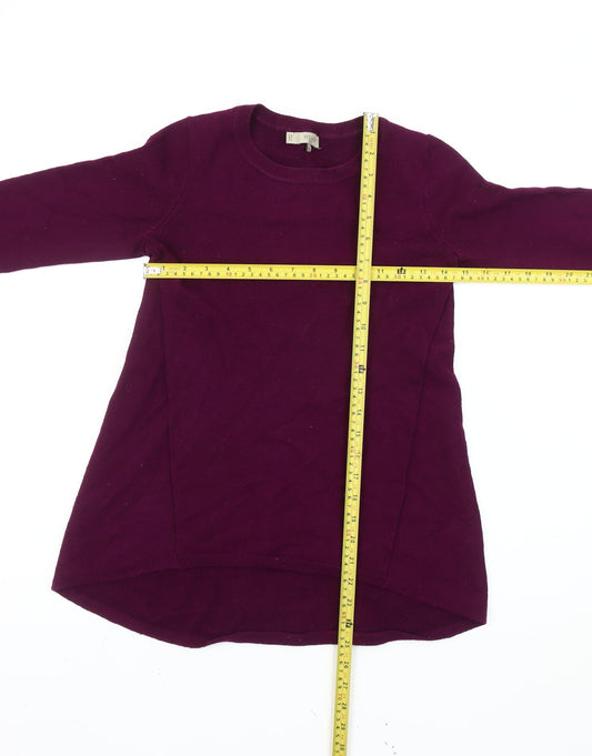 Hobbs Women’s Purple Wool Blend Crew Neck Pullover Jumper XS