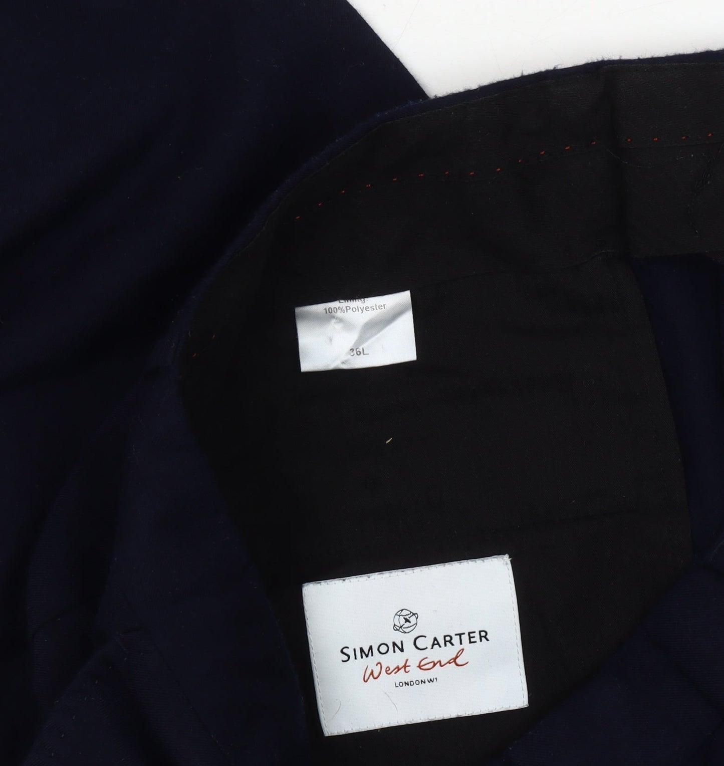 Simon Carter Men's Blue 26L Formal Dress Trousers