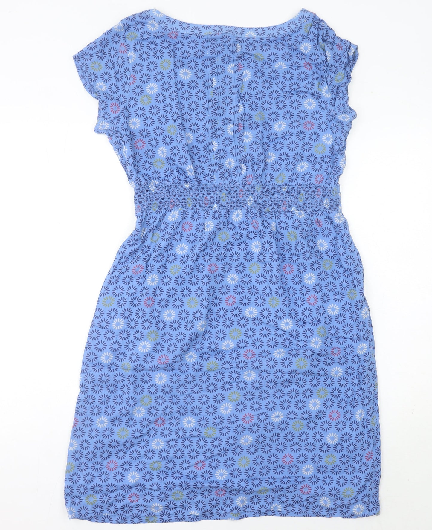 White Stuff Women’s Blue Floral A-Line Knee Length Dress Size 12