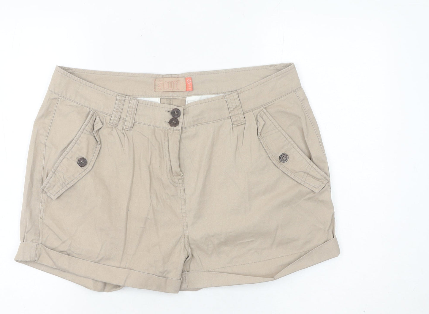 South Women’s Beige Size 14 Chino Shorts 100% Cotton Summer Casual
