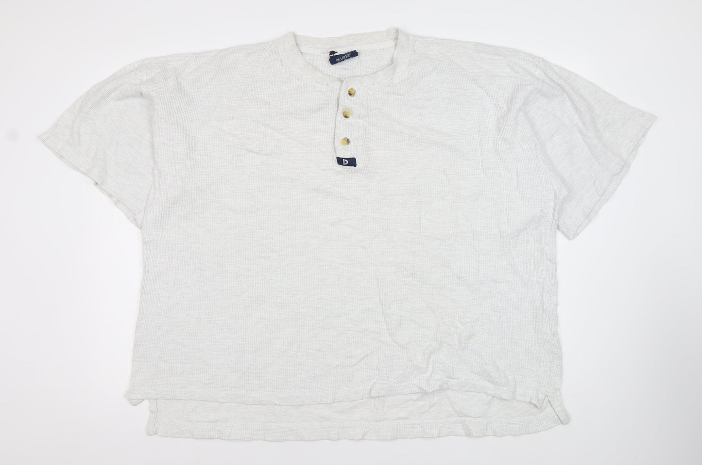 Donnay Men’s White XL Henley Short Sleeve Cotton T-Shirt