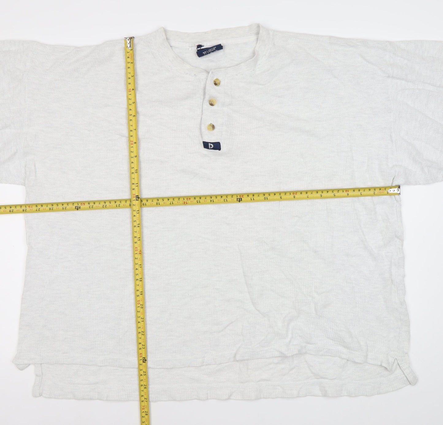 Donnay Men’s White XL Henley Short Sleeve Cotton T-Shirt