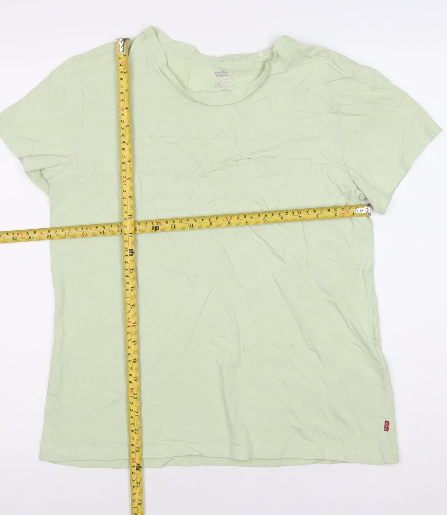Levi's Women's Green Medium Cotton Crew Neck Short Sleeve T-Shirt