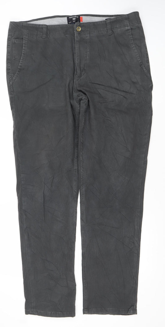 Dockers Men’s Black L Jeans W38 L32 Cotton Denim Zip Fly