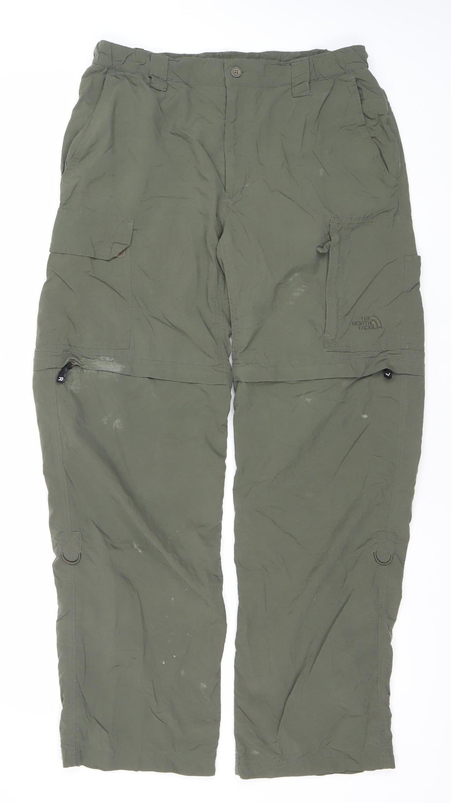 The North Face Men's Green Nylon Cargo Trousers M Regular Fit Outdoor