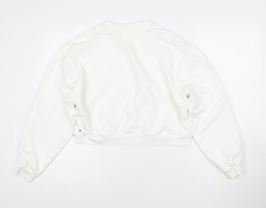 Levi's Women's White Small 501 Blues Logo Cotton Pullover Sweatshirt