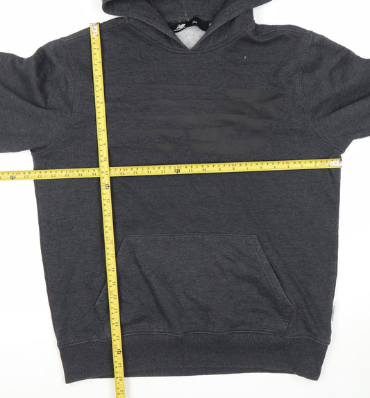 New Balance Men’s Grey Pullover Hoodie L Sports Fleece Graphic