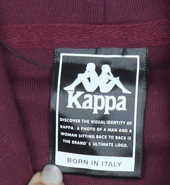 Kappa Men's Red Pullover Hoodie M Graphic Print Sportswear