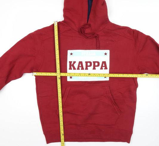 Kappa Men’s Red Pullover Hoodie M Graphic Logo Sports Fleece