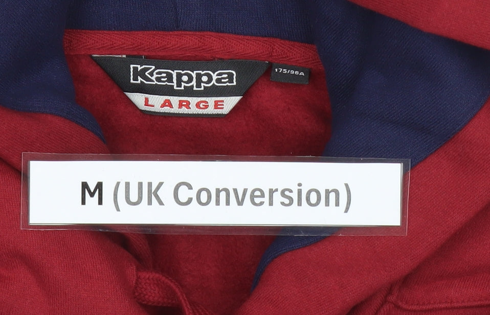 Kappa Men’s Red Pullover Hoodie M Graphic Logo Sports Fleece