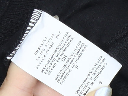 Champion Mens Black Small Pullover Sweatshirt Crew Neck Logo