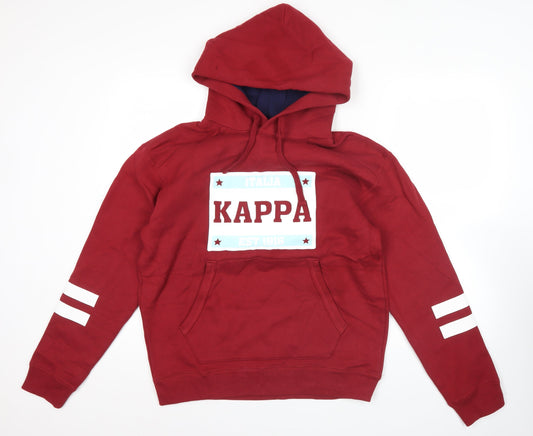 Kappa Men’s Red Pullover Hoodie M Sports Logo Graphic Fleece
