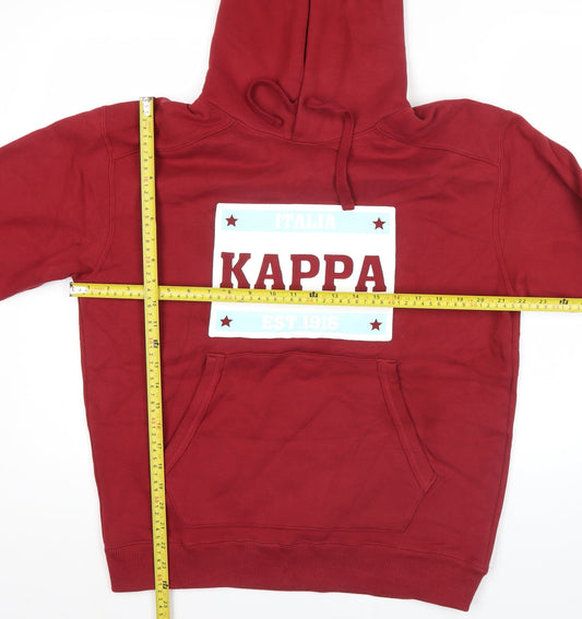 Kappa Men’s Red Pullover Hoodie M Sports Logo Graphic Fleece