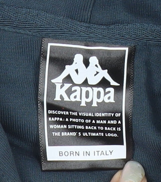 Kappa Men’s Blue Full Zip Hoodie M Graphic Logo Sportswear