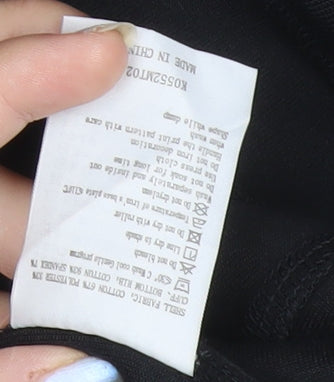 Kappa Men's Black Pullover Hoodie M Regular Fit Sports Logos