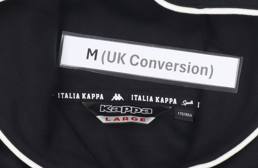 Kappa Men's Black Pullover Hoodie M Regular Fit Sports Logos