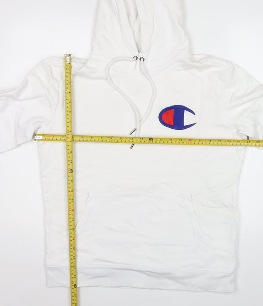Champion Men’s White Pullover Hoodie Medium Logo Sportswear