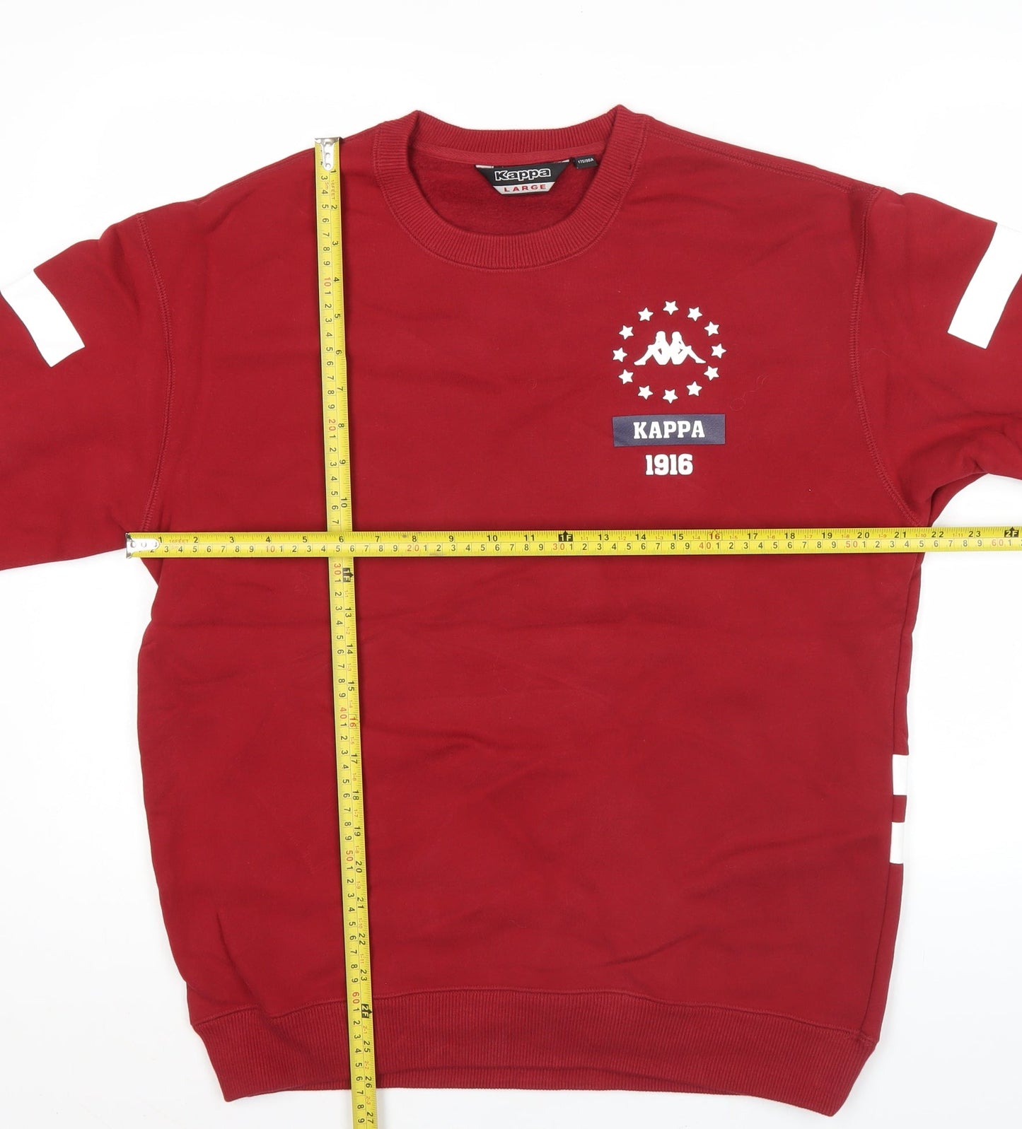 Kappa Men's Red Crew Neck Pullover Sweatshirt M Logo Graphic Sports