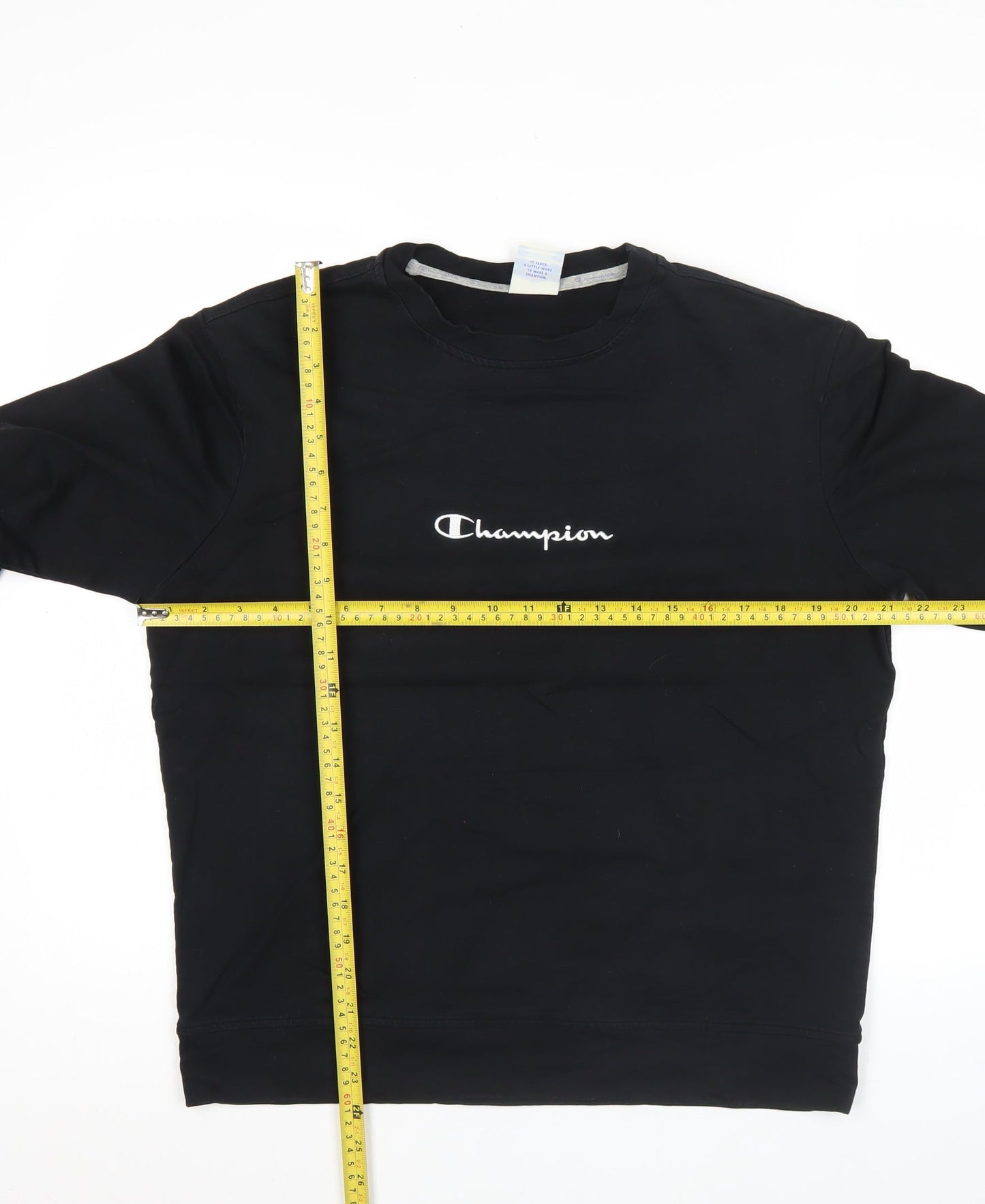 Champion Men's Black XL Pullover Sweatshirt Crew Neck Logo