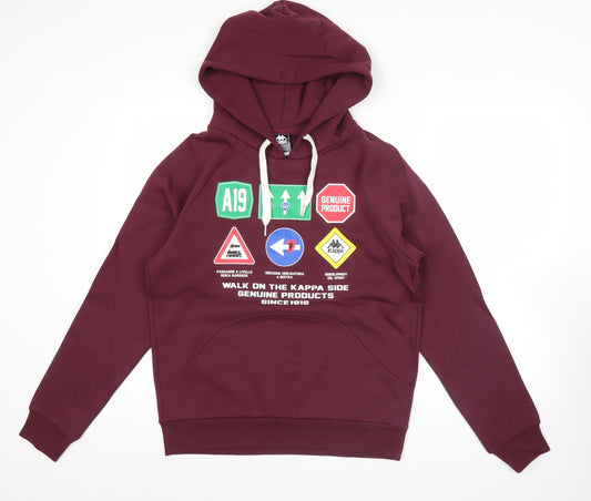 Kappa Men’s Red Pullover Hoodie M Graphic Print Sports Casual