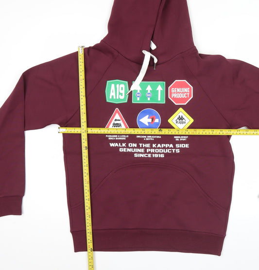 Kappa Men’s Red Pullover Hoodie M Graphic Print Sports Casual