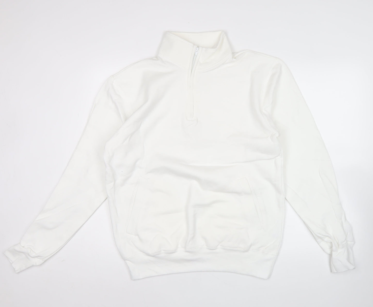Champion Men's White M 1/4 Zip Sweatshirt Mock Neck Fleece