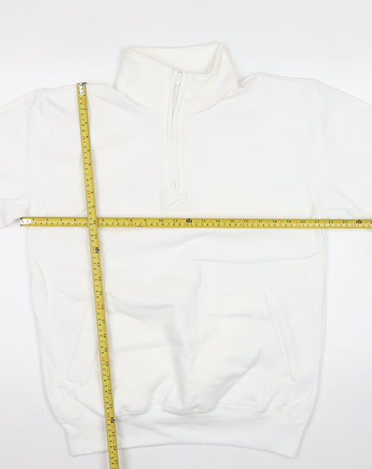 Champion Men's White M 1/4 Zip Sweatshirt Mock Neck Fleece